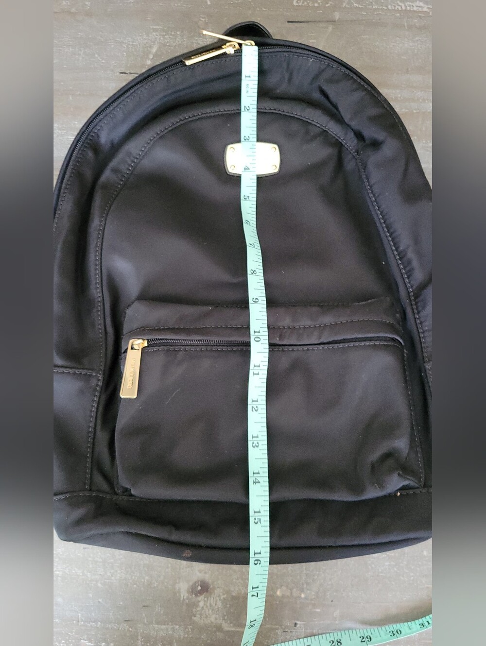 Michael Kors Black Nylon Backpack with Gold Accents - Picture 8 of 16